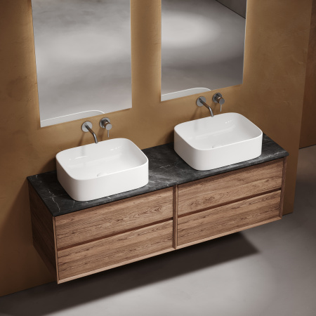 Столешница для ванной комнаты  SANCOS Black Sky 1600х460 без отверстия под смеситель, TT160A1